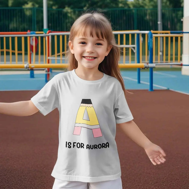 Personalized Back to School Pencil T-shirt First Day of School Shirt Gift for Kids