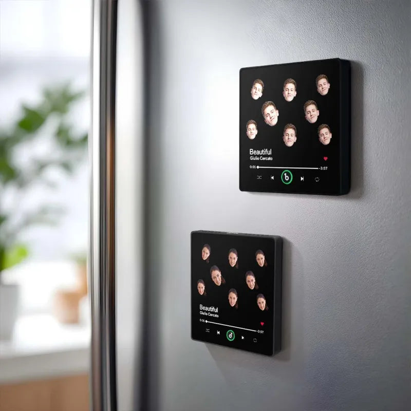 FridgeBeats Framed Custom Music Fridge Magnet Custom Face Colorful Album Fridge Magnet Music Wall Photo Sticker Gift for Couple