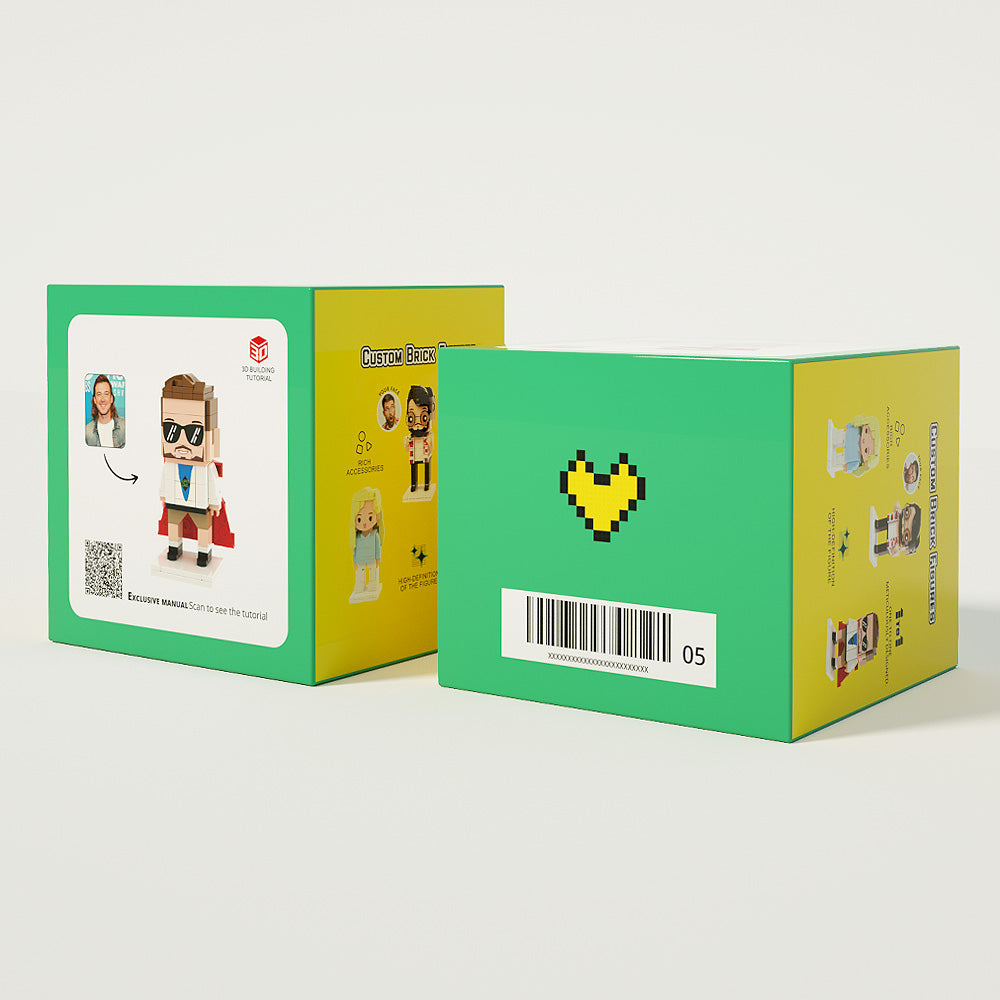 Full Body Customizable 3 People Custom Brick Figures Photo Frame Small Particle Block