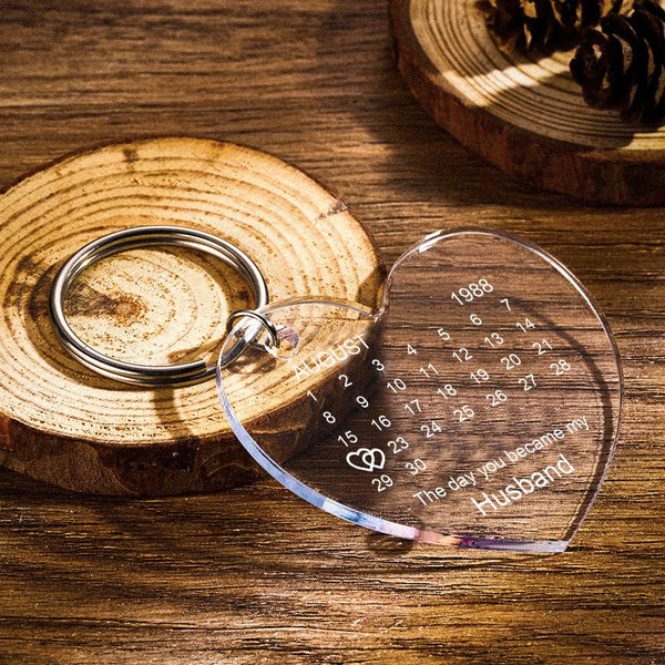 Personalized Calendar Keychain The Day You Became My Special One Keyring