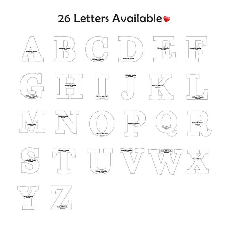 Personalized Brown Wooden Name Sign Custom Letter Guest Book Wedding Guest Book