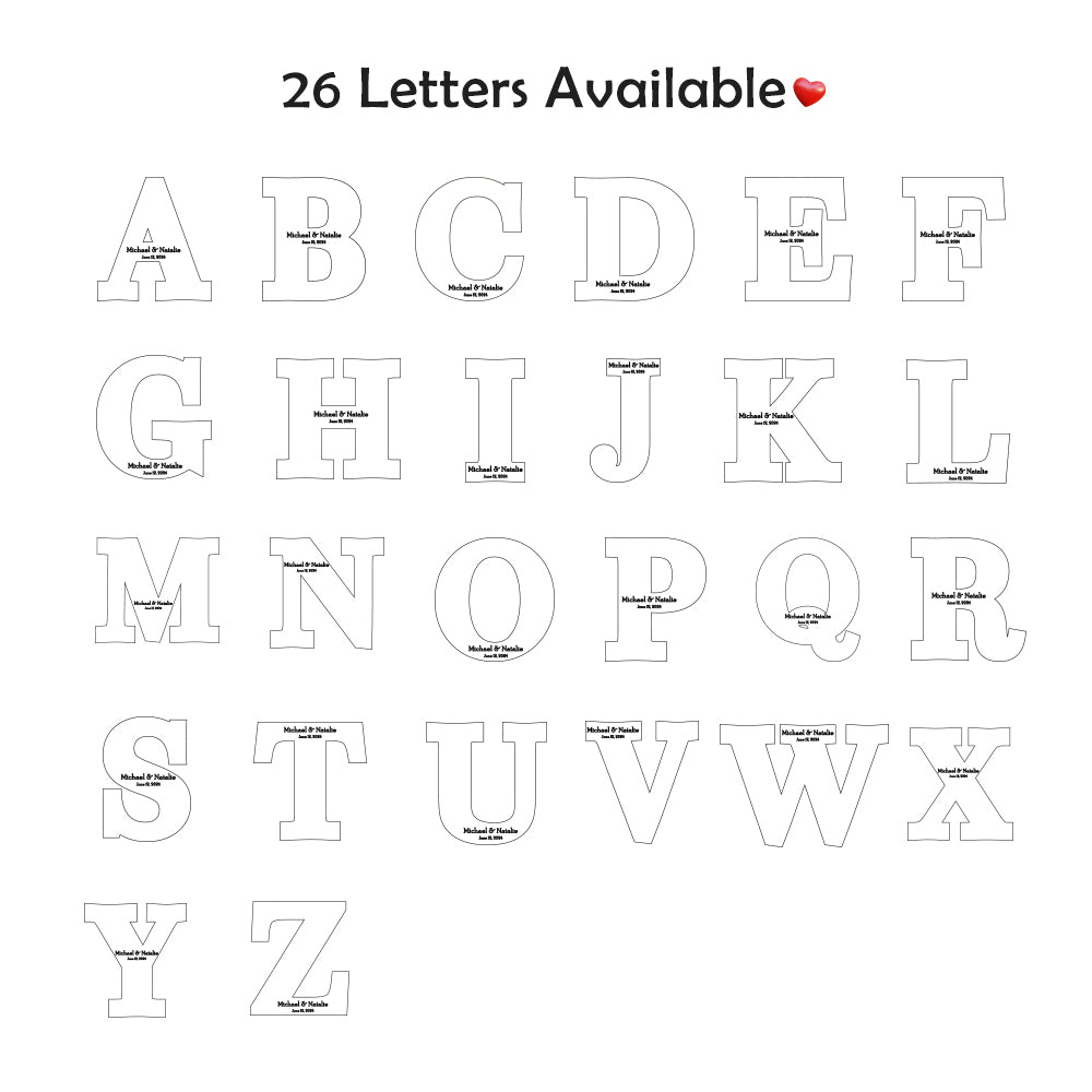 Personalized Brown Wooden Name Sign Custom Letter Guest Book Wedding Guest Book