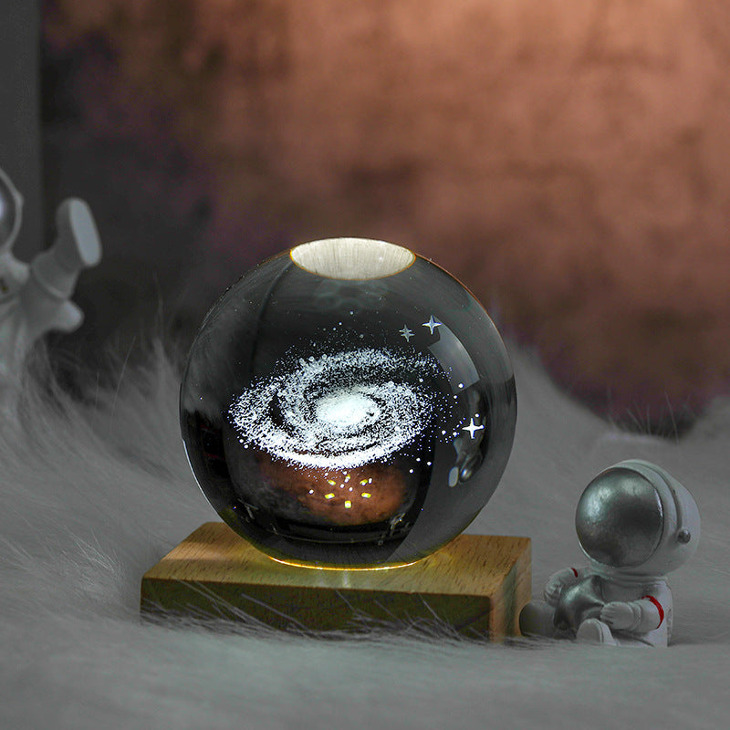 3D Laser Engraved Crystal Ball Night Light