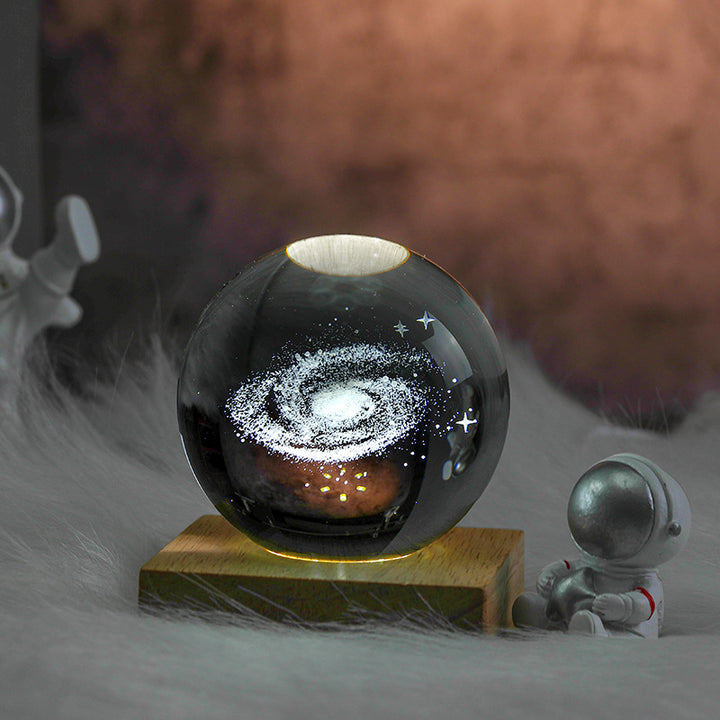 3D Laser Engraved Crystal Ball Night Light