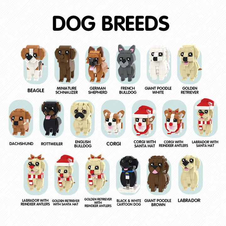 Custom Full-Body Brick Figures of 1 People with Cute Dog and Cat Personalized Birthday Gift