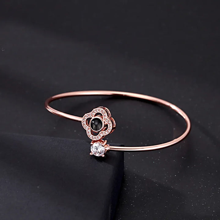 Custom Projection Bracelet Personalized Photo Bracelet Heart Jewelry Gift for Her