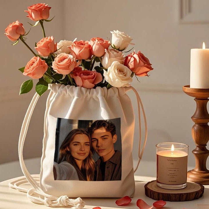 Custom Photo Drawstring Canvas Bag – Perfect for Travel & Daily Storage