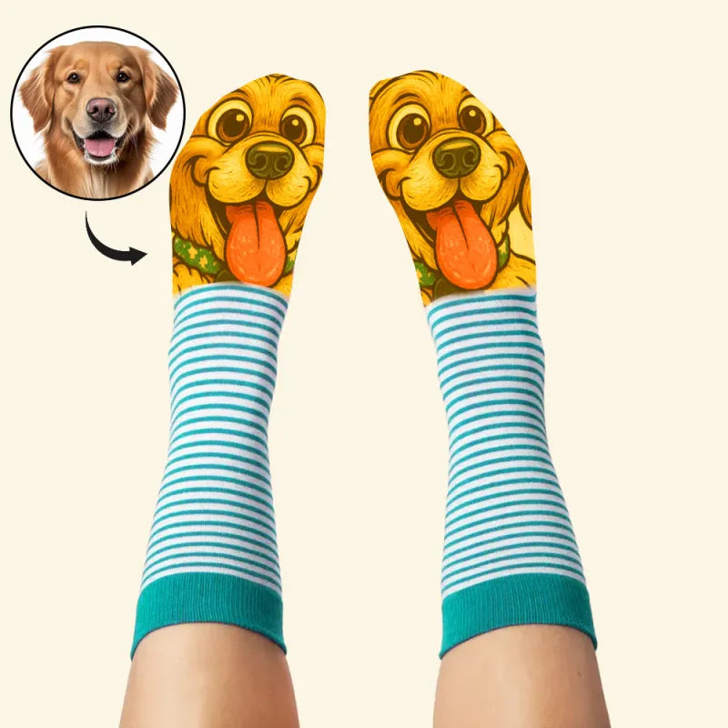 Custom Face Funny Socks Cartoon Style Photo Gifts for Him Her