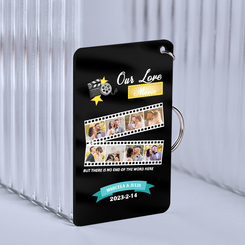 Custom Roll Photo Keychain Personalized Plaque Gift For Her