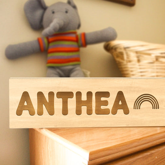Personalized Baby Name Night Light Custom Wood Toddler Lamp