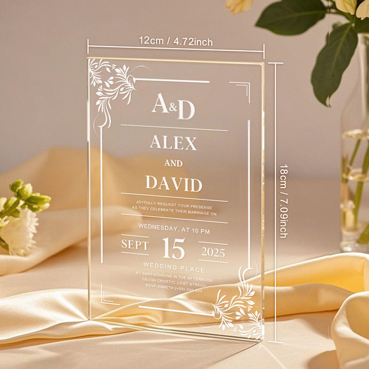 Personalized Acrylic Wedding Invitation Party Invitations