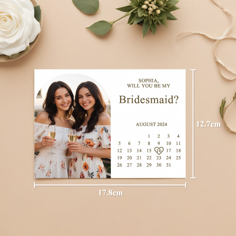 Personalized Bridesmaid Proposal Card Will You Be My Bridesmaid Wedding Date Card