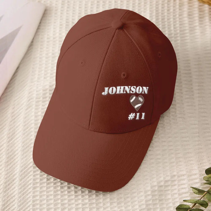 Personalized Football Team Caps Baseball Hats Game Day Gift Idea for Teammates and Sports Fans Back to School Gift