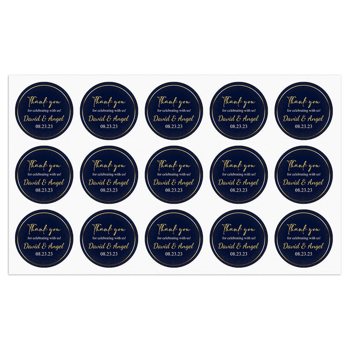 Personalized Thank You Stickers Round Wedding Birthday Favor labels for Gifts