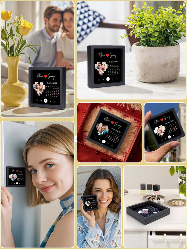 Personalized Name Photo Calendar and Music Fridge Magnet for Memorable Gifts
