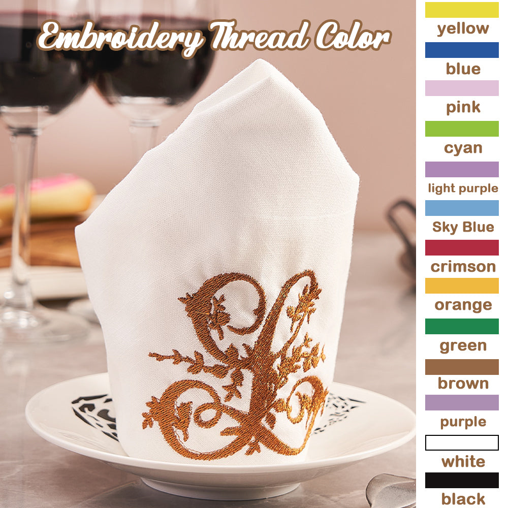 Personalized Linen Napkin with Embroidered Monogram Napkin Wedding Gift for Her