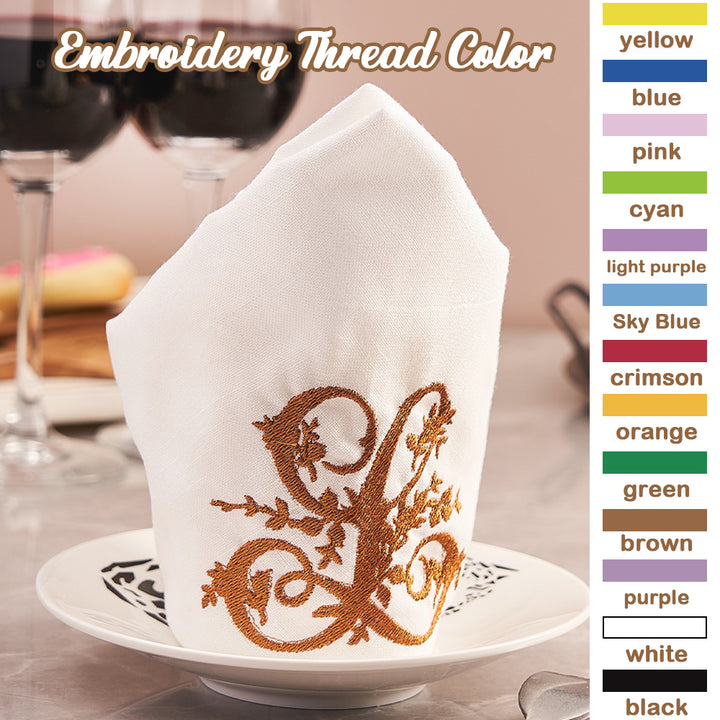 Personalized Linen Napkin with Embroidered Monogram Napkin Wedding Gift for Her