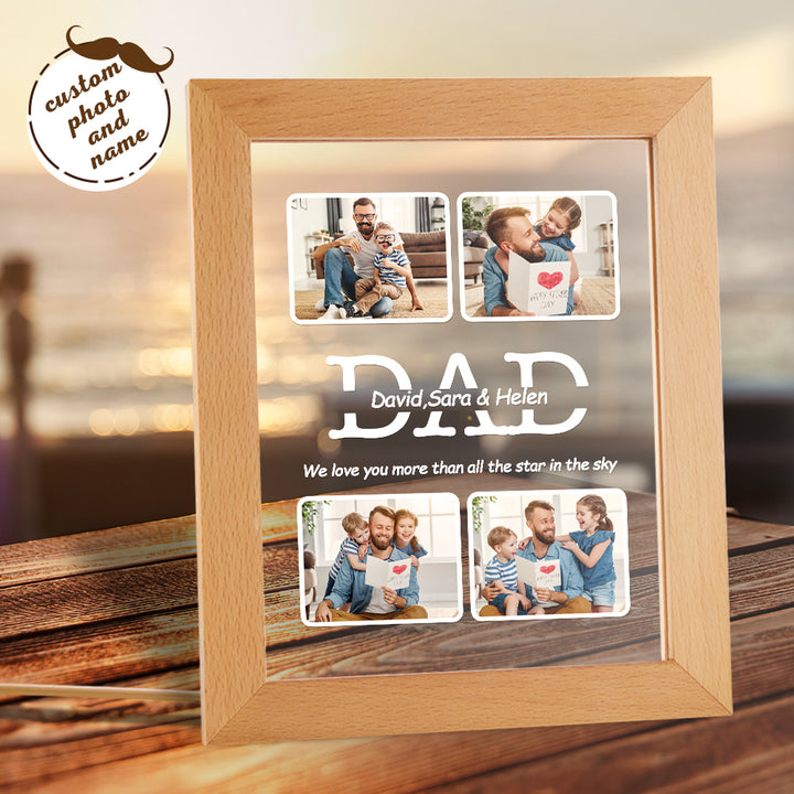 Personalized Photo Night Light with Name We Love You More Than All the Star In the Sky for Dad