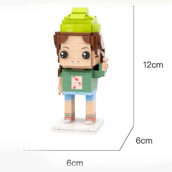Full Body Customizable 1 Person Custom Brick Figures Small Particle Block Toy Brick Me Figures Funny Girl