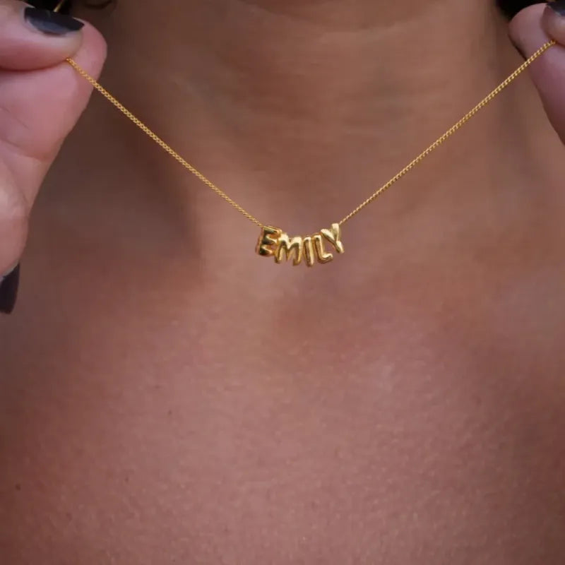 Personalized 3D Bubble Letters Name Necklace Fantastic Gift for All Your Loved Ones