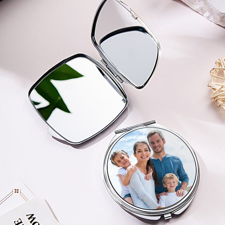 Personalized Photo Compact Portable Mirror Travel Birthday Gift for Her