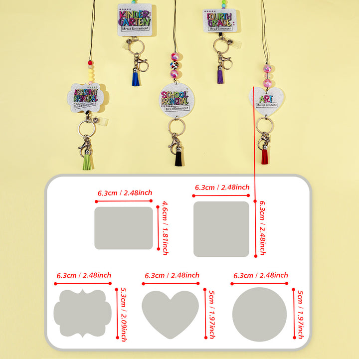 Personalized Glitter Acrylic Beaded Tassel Lanyard with Name Back to School Gift for Teacher