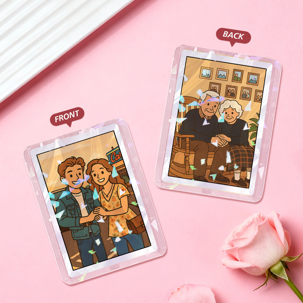 Custom Photo Anime-Style Double-Sided Game Card Personalized Anniversary Gift
