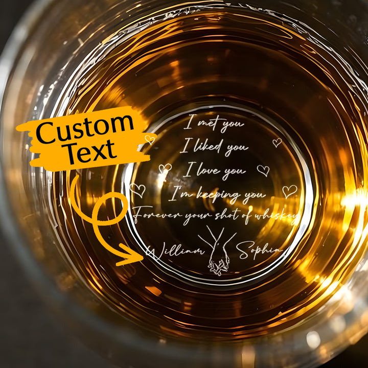 Personalized Whiskey Glass I Met You I Liked You I Love You 10oz Whiskey Glass Gift for Husband or Boyfriend