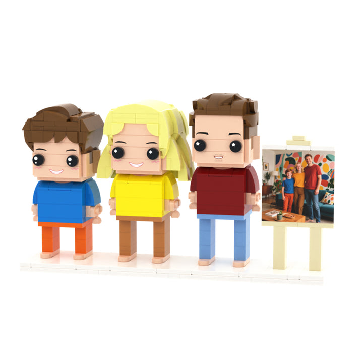 Custom Full-Body Brick Figures of 3 People with Frame Personalized Anniversary Gift Birthday Gift