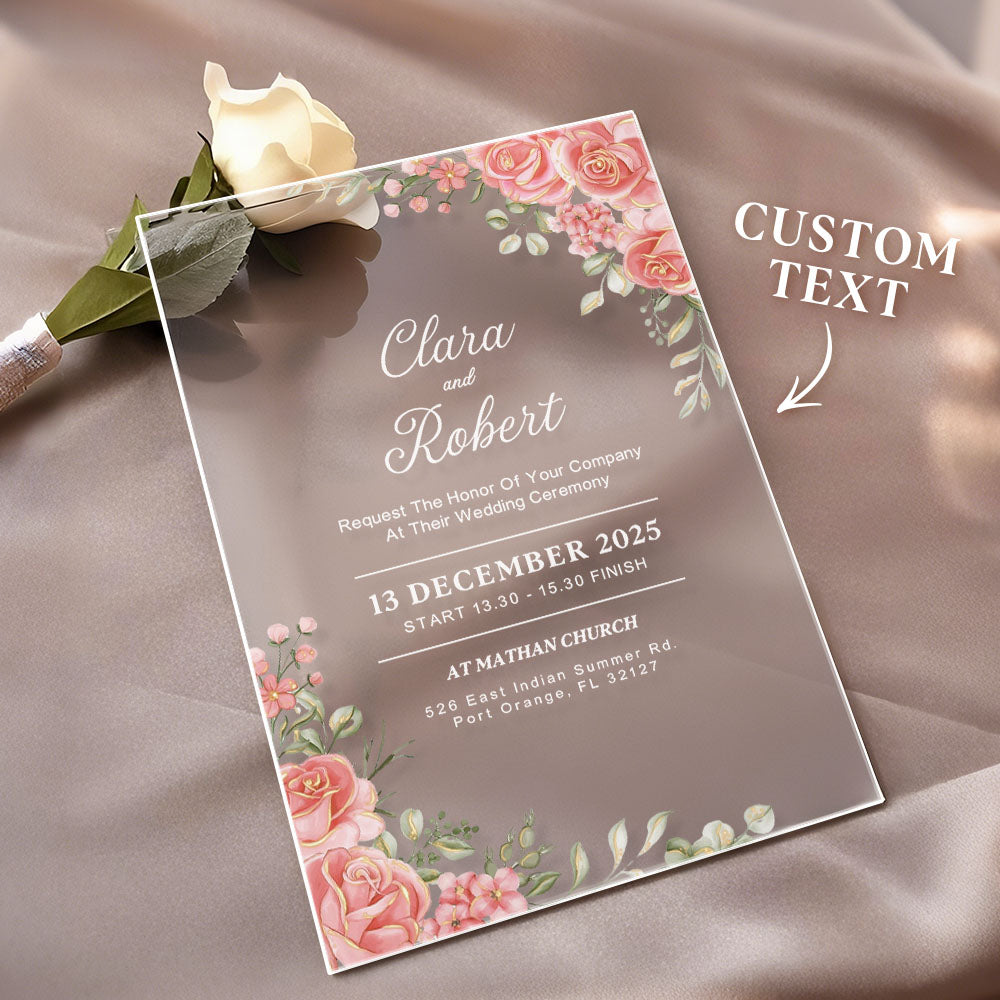Personalized Acrylic Wedding Invitation Party Invitations Wedding Gift