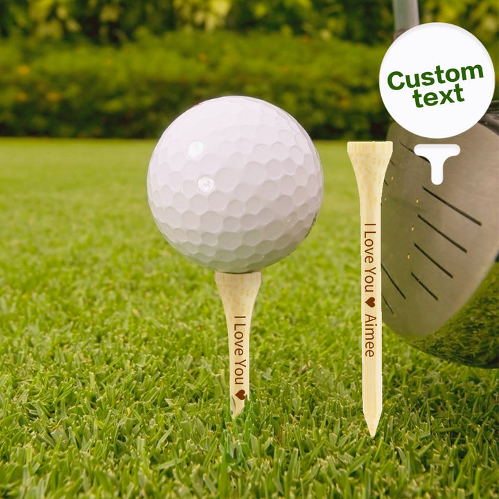 Custom Engraved Bamboo Golf Tees Outdoor Sports Gifts for Golf Lover