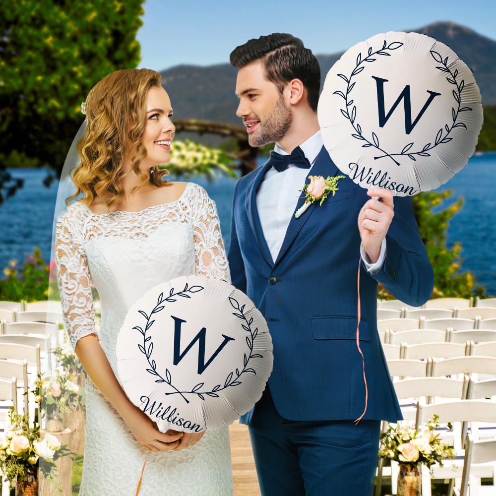 Personalized Name Floral Balloons for Engagement Wedding Anniversary Party Decoration