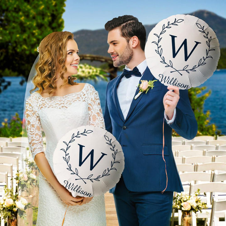 Personalized Name Floral Balloons for Engagement Wedding Anniversary Party Decoration
