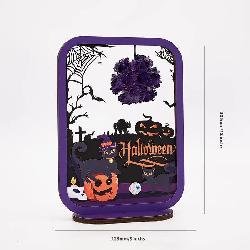 3D Paper Sculpture Night Light Fall Truck Halloween Gifts for Kids and Adults Great Decor Light in Bedroom Living Room