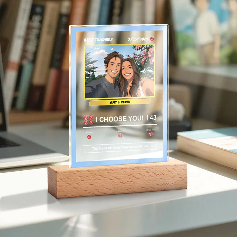 Custom Acrylic Poke Card Personalized Photo and Text Lamp Plaque Night Light Romantic Gift