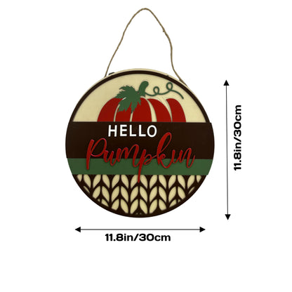 Fall Welcome Sign for Front Door Hello Pumpkin Farmhouse Wreath Porch Decor Hanging Decoration Gifts