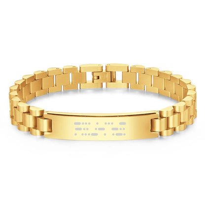 Personalized Engraved Morse Code Men Bracelet Birthday Anniversary Gift for Him