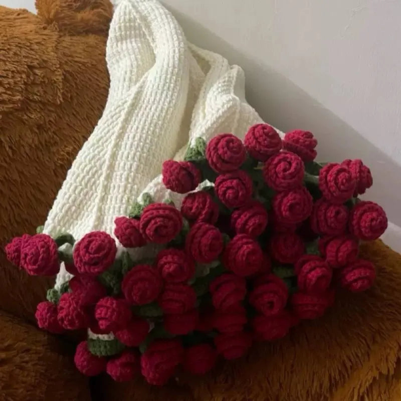 Crochet Flower Bouquet Blanket Mother's Day Gift for Her