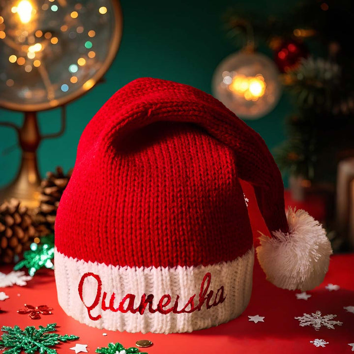 Personalized Christmas Hat Embroidered Name Santa Hat Christmas Gift for Family