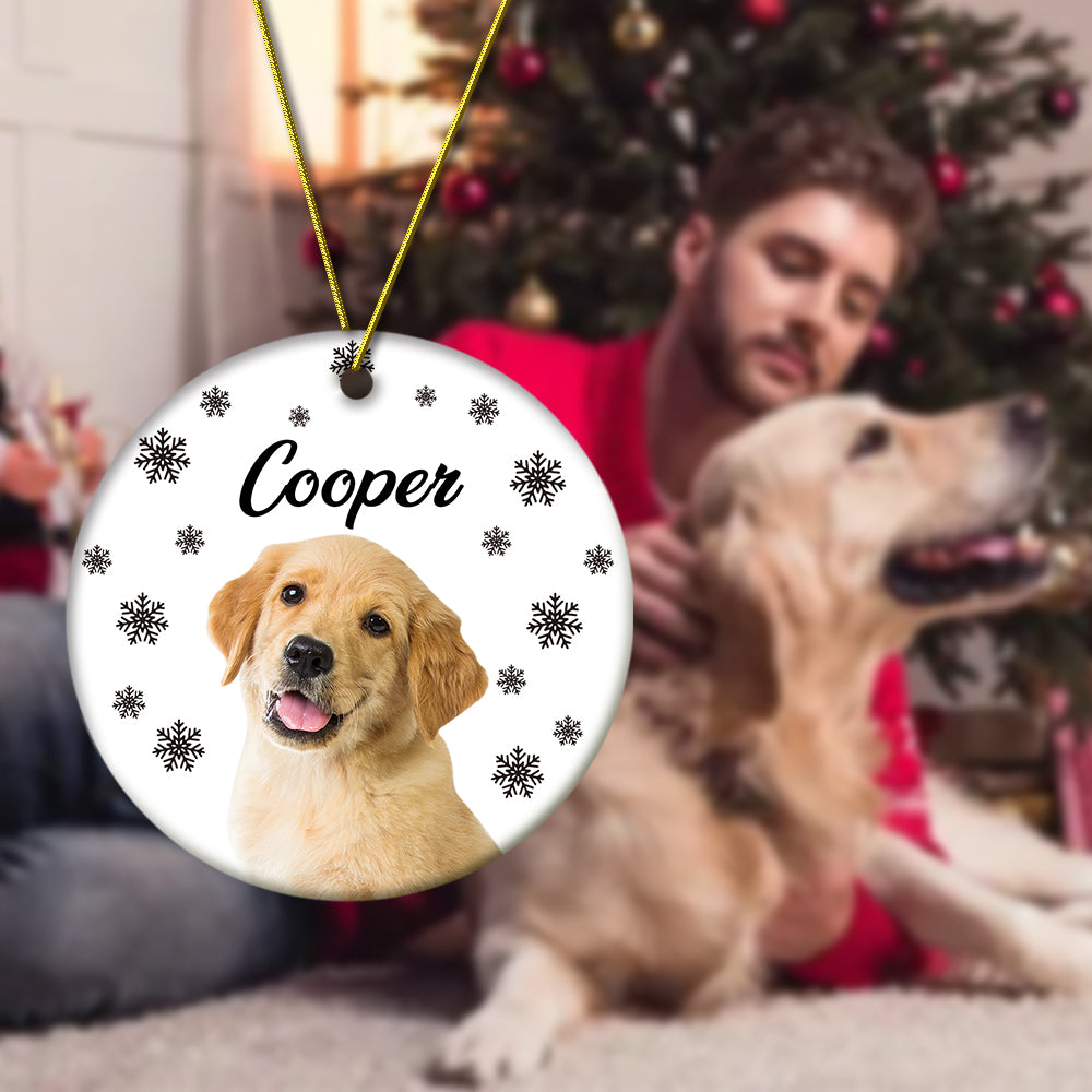 Personalized Photo Ornament with Name Christmas Pet Ornament Gift for Pet Lovers