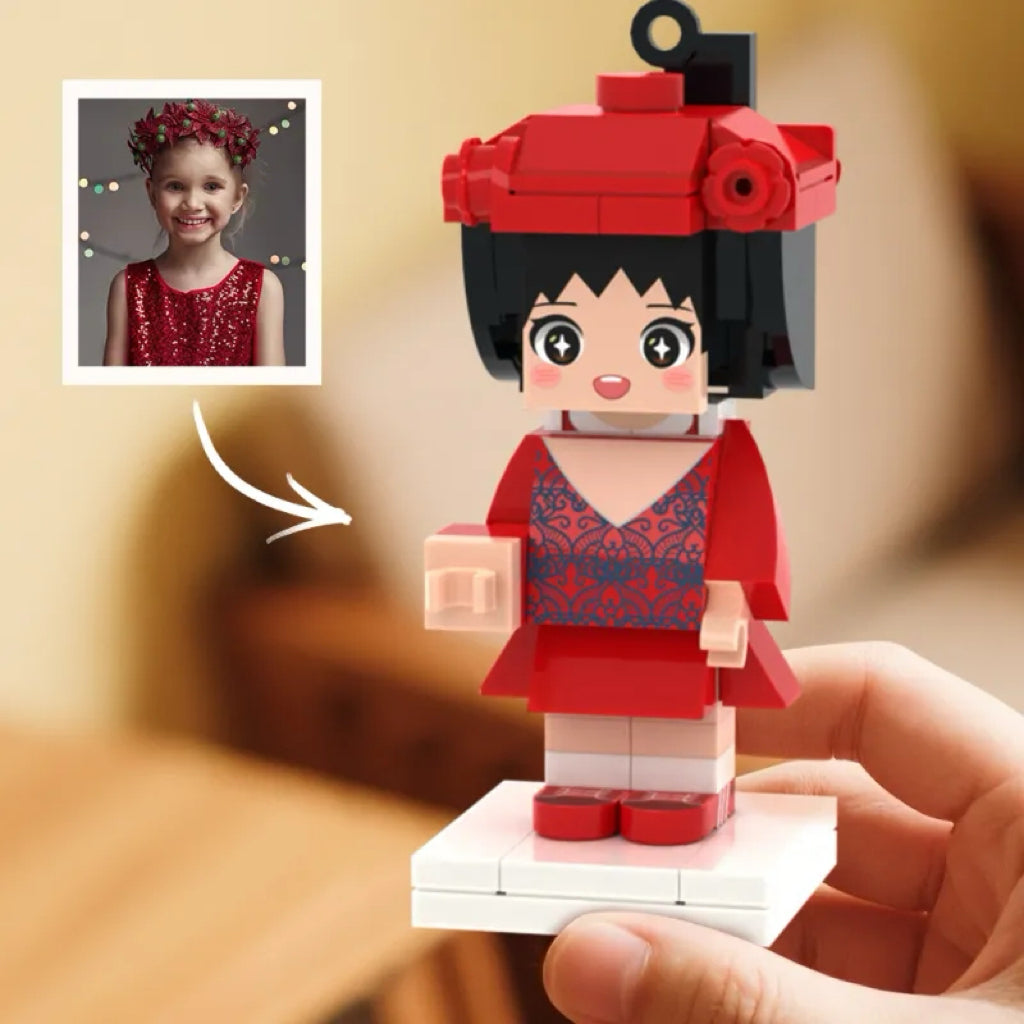Custom Mini Fully Body 1 People Mini Brick Figure Keychain and Bag Charm Birthday Gift