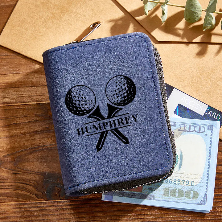 Personalized Leather Golf Wallet with 18 Card Slots Card Holder Wallet Gift for Men