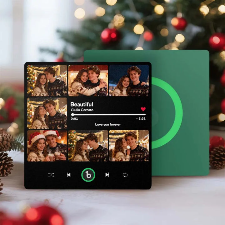 FridgeBeats Frameless 4.0 Custom 7 Photos Music Fridge Magnet FridgeBeats Pro Supports Bluetooth Connectivity Christmas Gifts