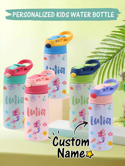 Custom Name Mermaid Stainless Steel Water Cup Children's Day Gift for Kids