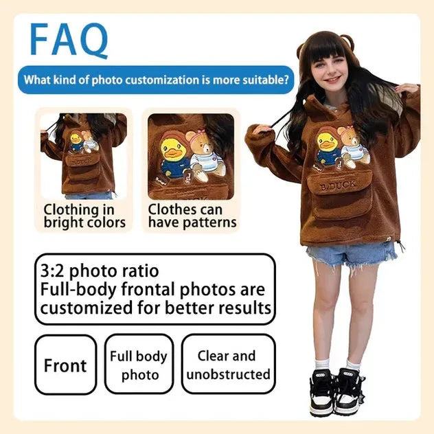 Full Body Customized 1 Person Cute Duddu Brick Figures Valentine's Day Gift Birthday Gift