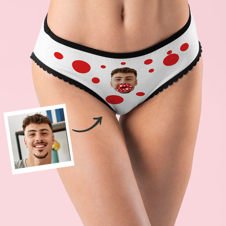 Custom Face Women's Panties Personalized Red Lips Briefs