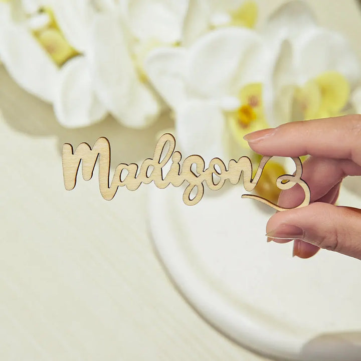 Personalized Wooden Place Cards for the Champagne Flute Name Cards Wedding Table Decoration