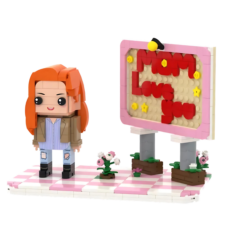 Full Body Custom 1 Person Brick Figure MOM Love You Personalized Photo Mother's Day Gift