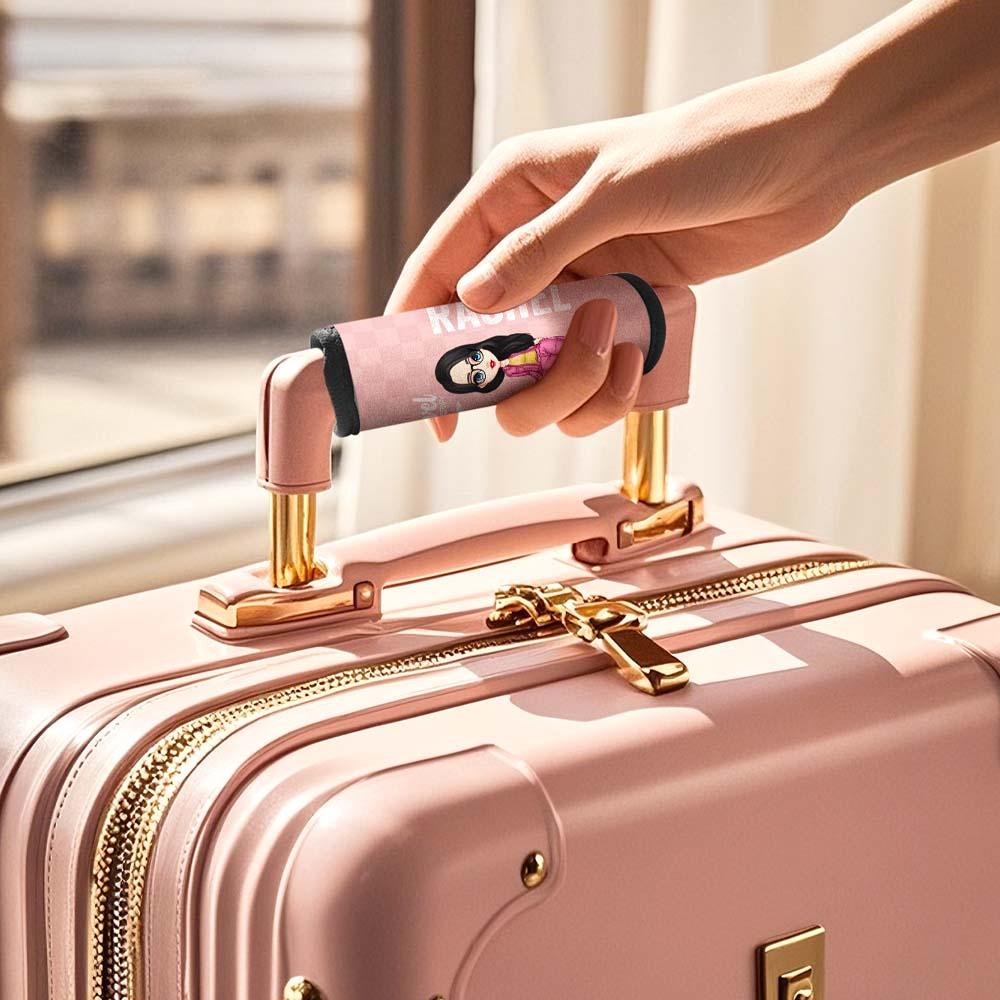 Personalized Cartoon Character Luggage Handle Wraps Travel Accessories Gift for Travel Lovers