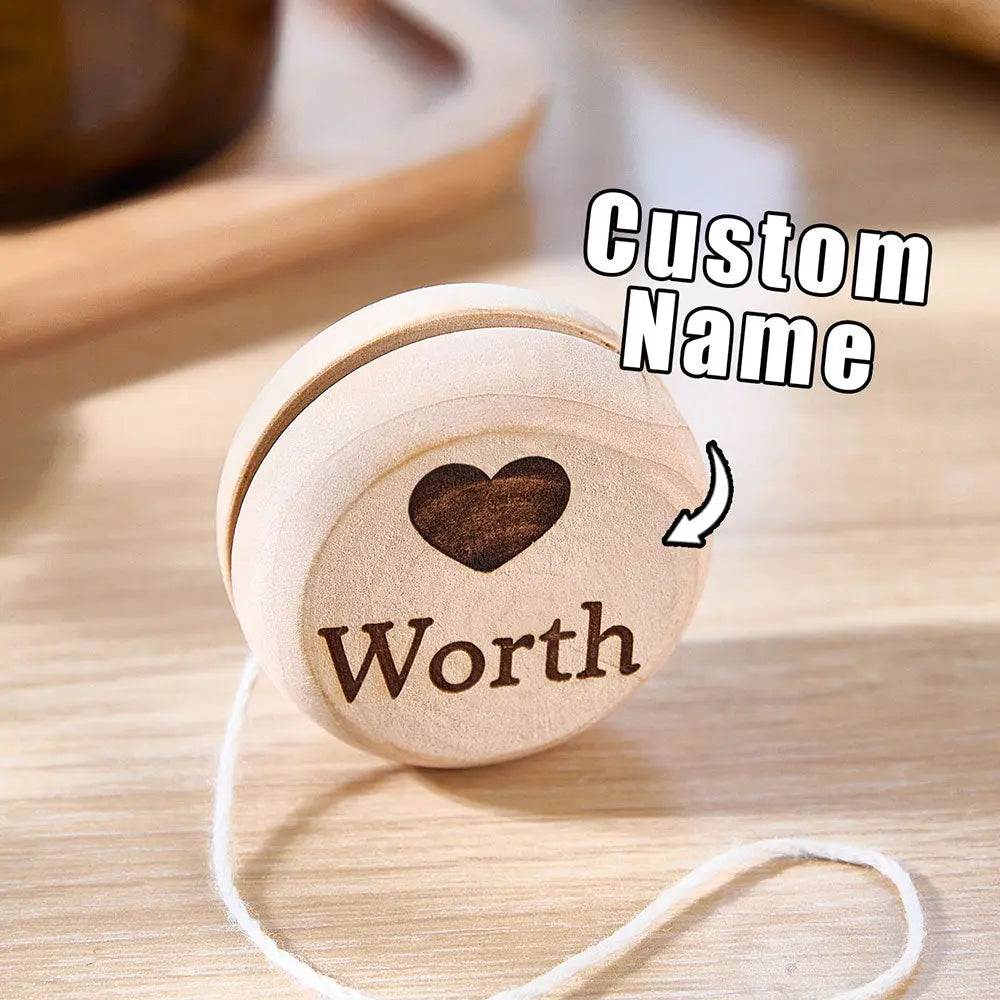 Personalized Wooden Yoyo with Engraved Name Yoyo Educational Toy Birthday Gift for Kid